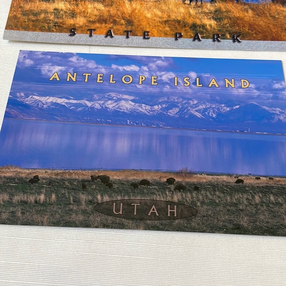 Set of 2 post cards unused new travel Utah Antelope Island state park - Picture 2 of 8